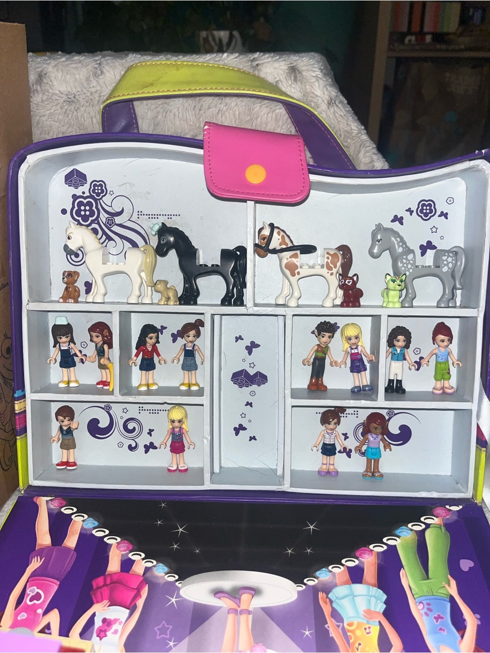 LEGO Friends Storage Case Bundle With 12 Figures, 4 Horses, 4 animals And Bricks